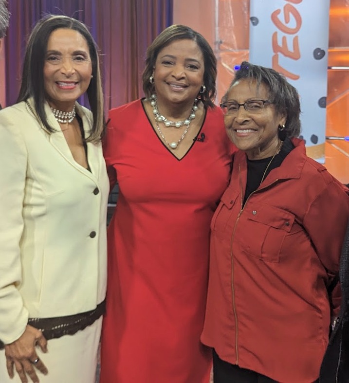 Patricia Nazario and her mother, Julia Nazario, pose with Telemundo's Lori Montenegro at Universal Studios after the live recording of Foro Contra el Racismo, Día de Sanación/National Day of Racial Healing.